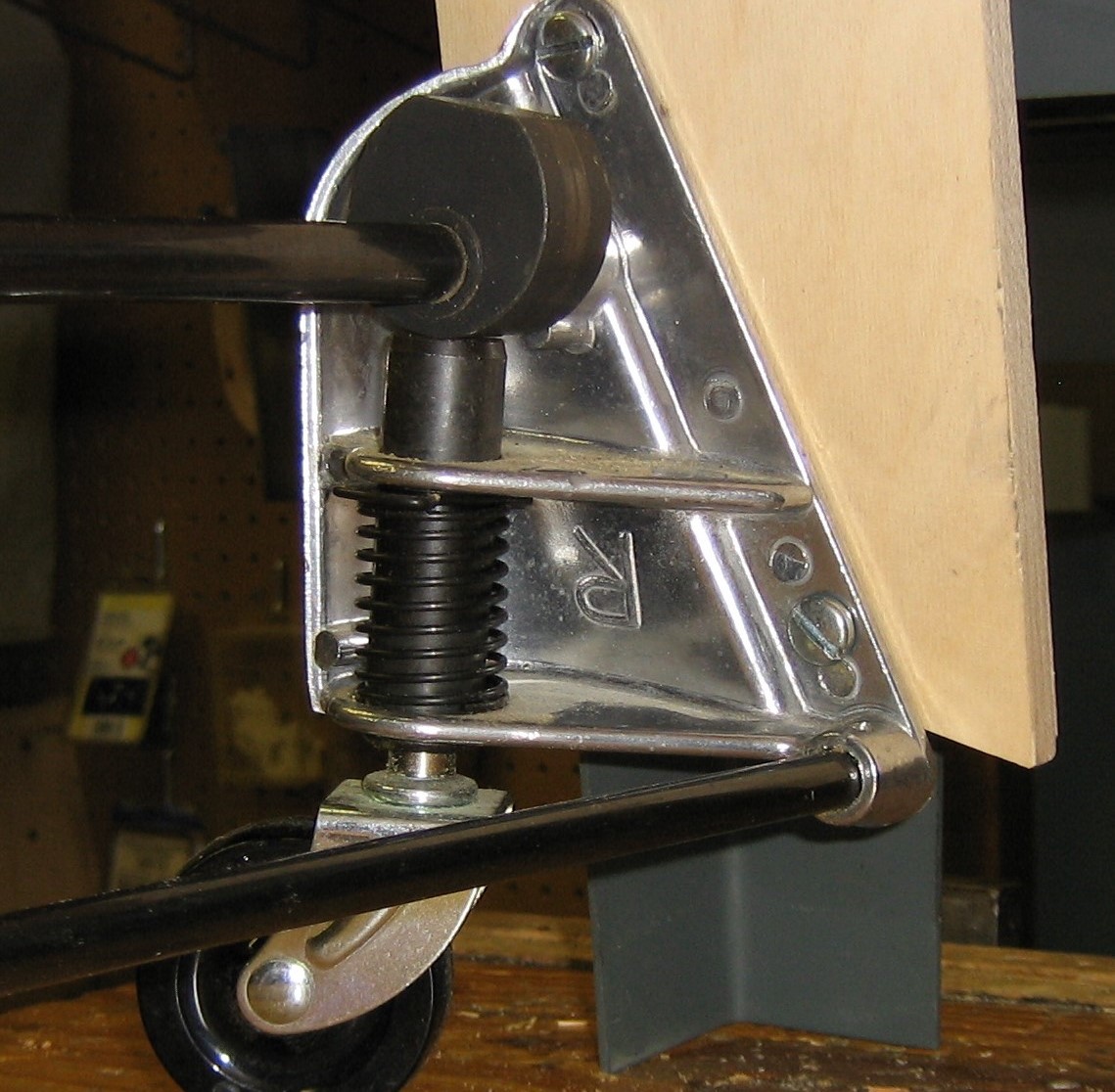 Inside view of rear caster