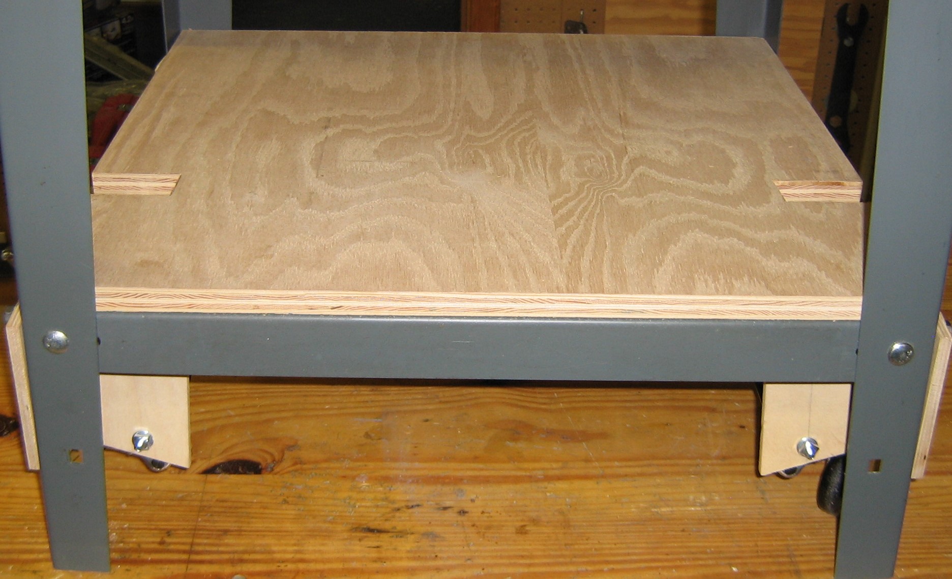 Front view of bottom shelf.