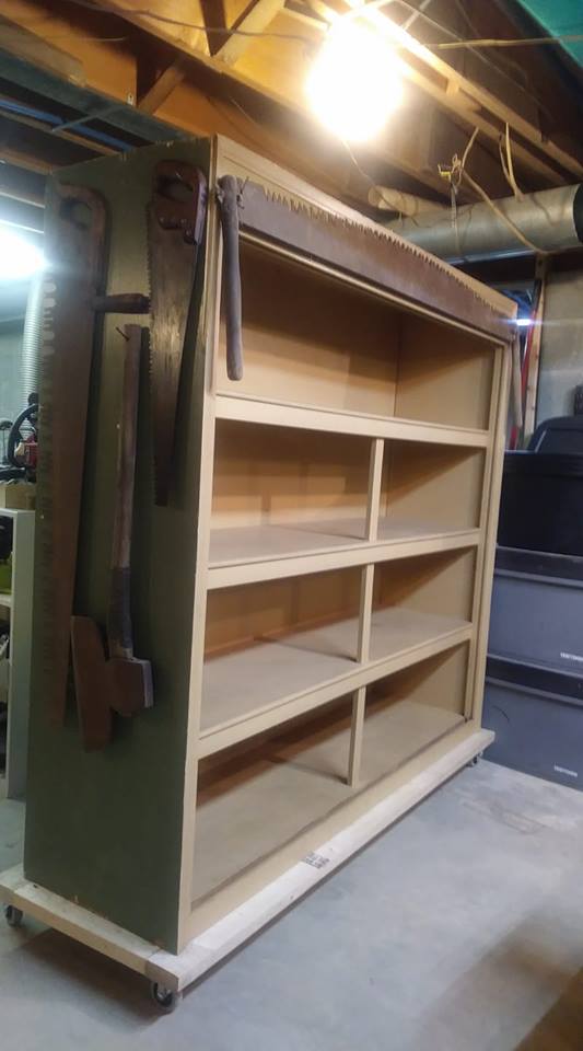 Woodshop - Tool storage shelves early stage.jpg