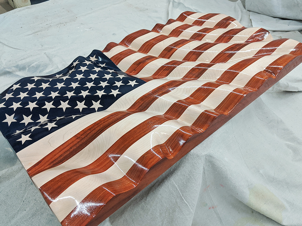 Carved American Flag