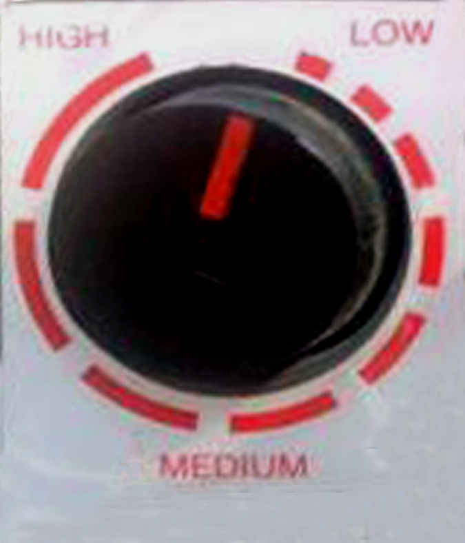 Feed Rate Knob Label with High, Low, and Medium Only