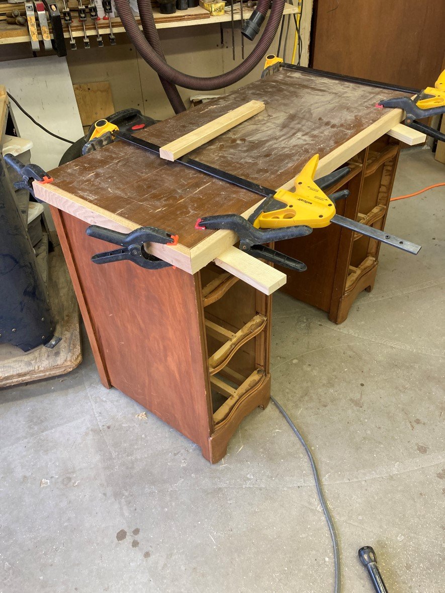 Salvaged oak counter top