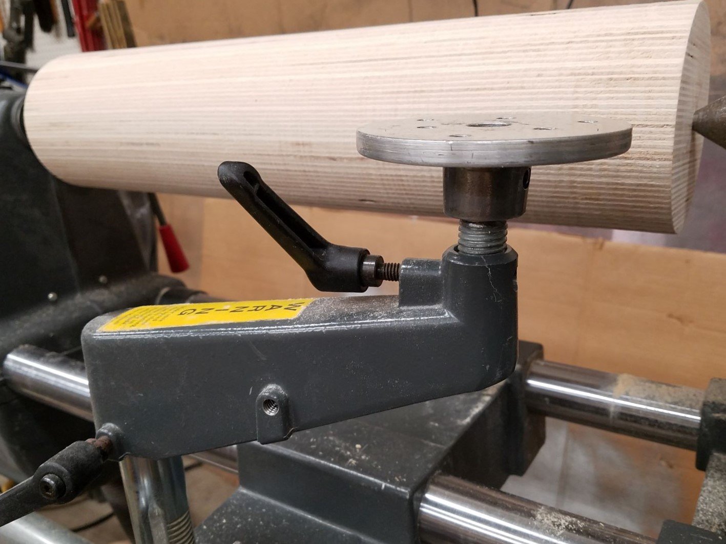 adapter connecting faceplate to tool rest arm