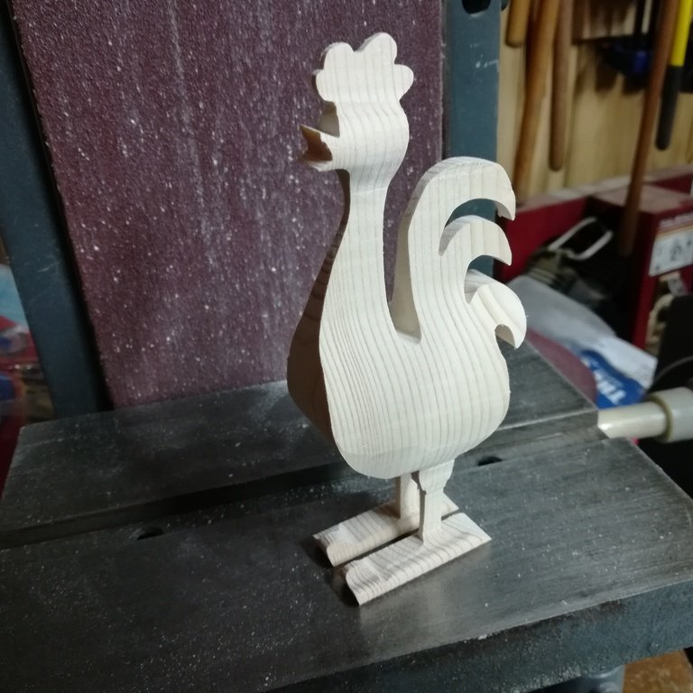 Bandsaw Rooster After a Bit of Sanding