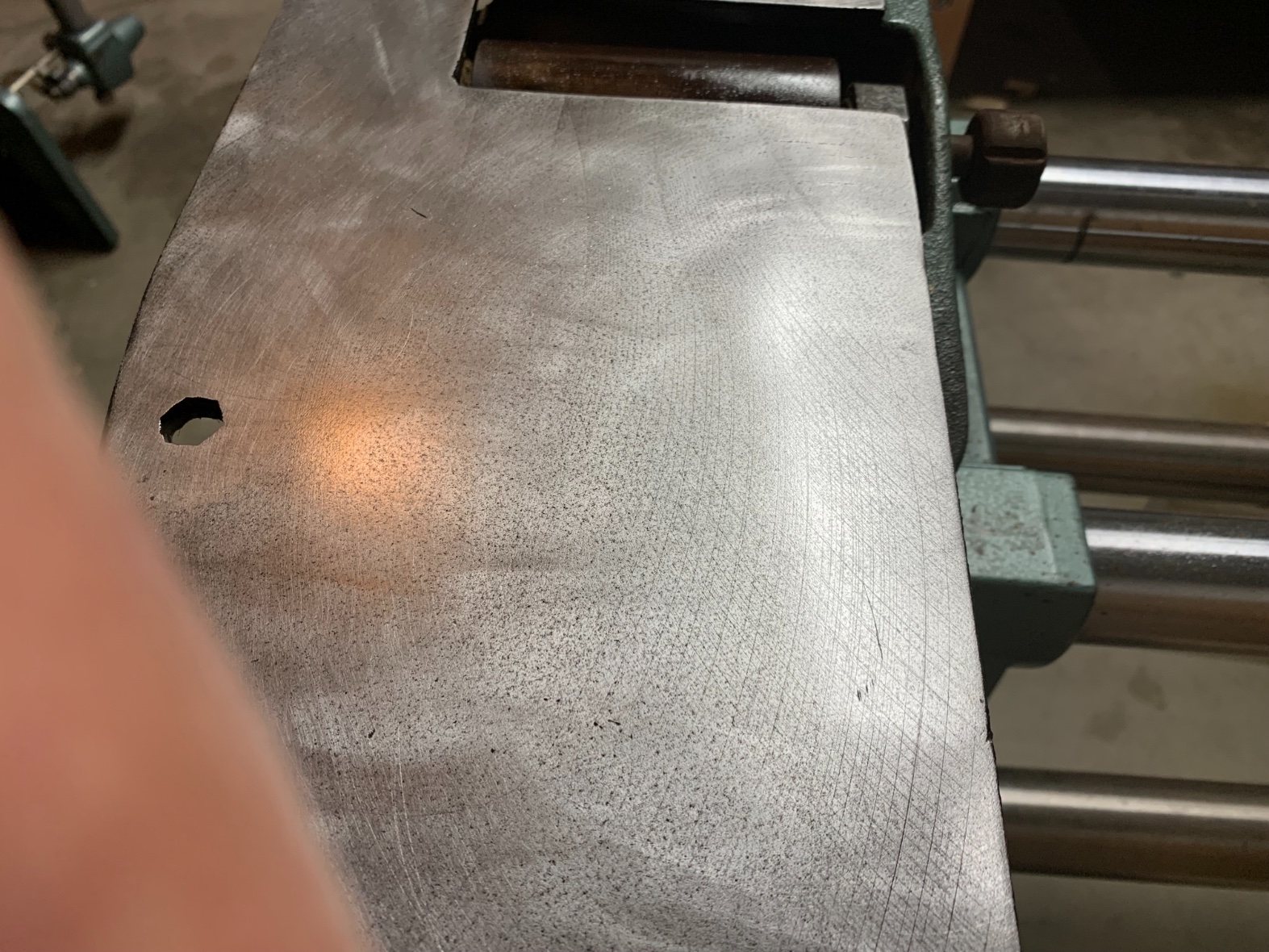 Infeed Table, with scratches and small pits
