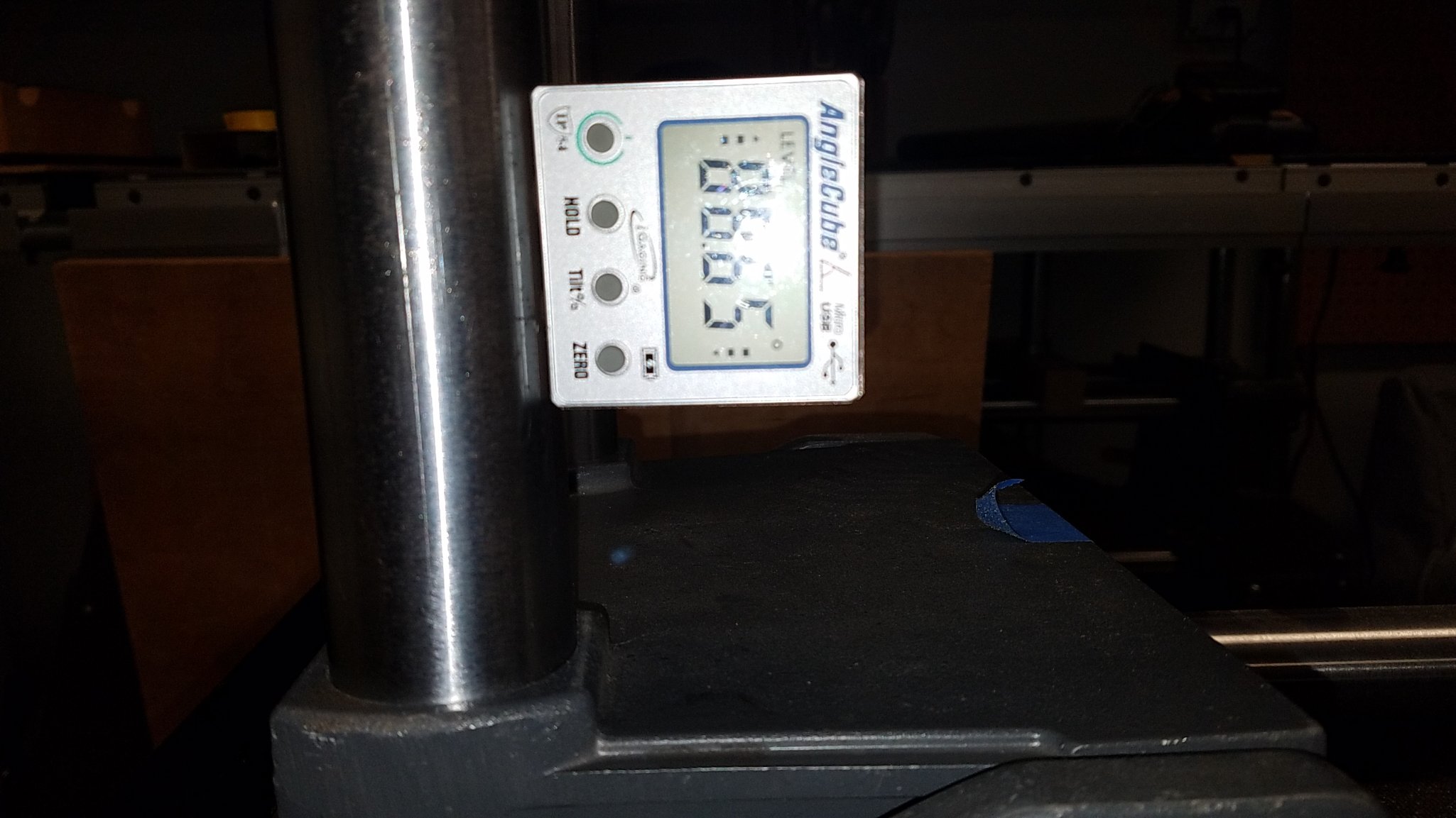 Digital Indicator was zeroes on the Bench Tubes,