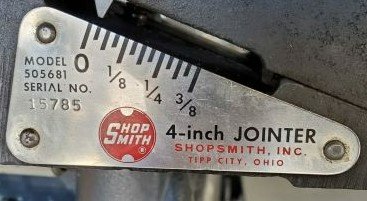 Shopsmith 2024 4 jointer
