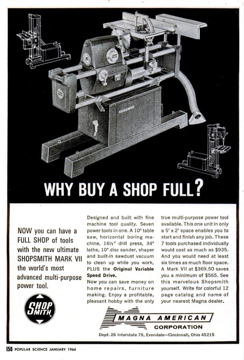 1964 Magna American Shopsmith Mark VII ad