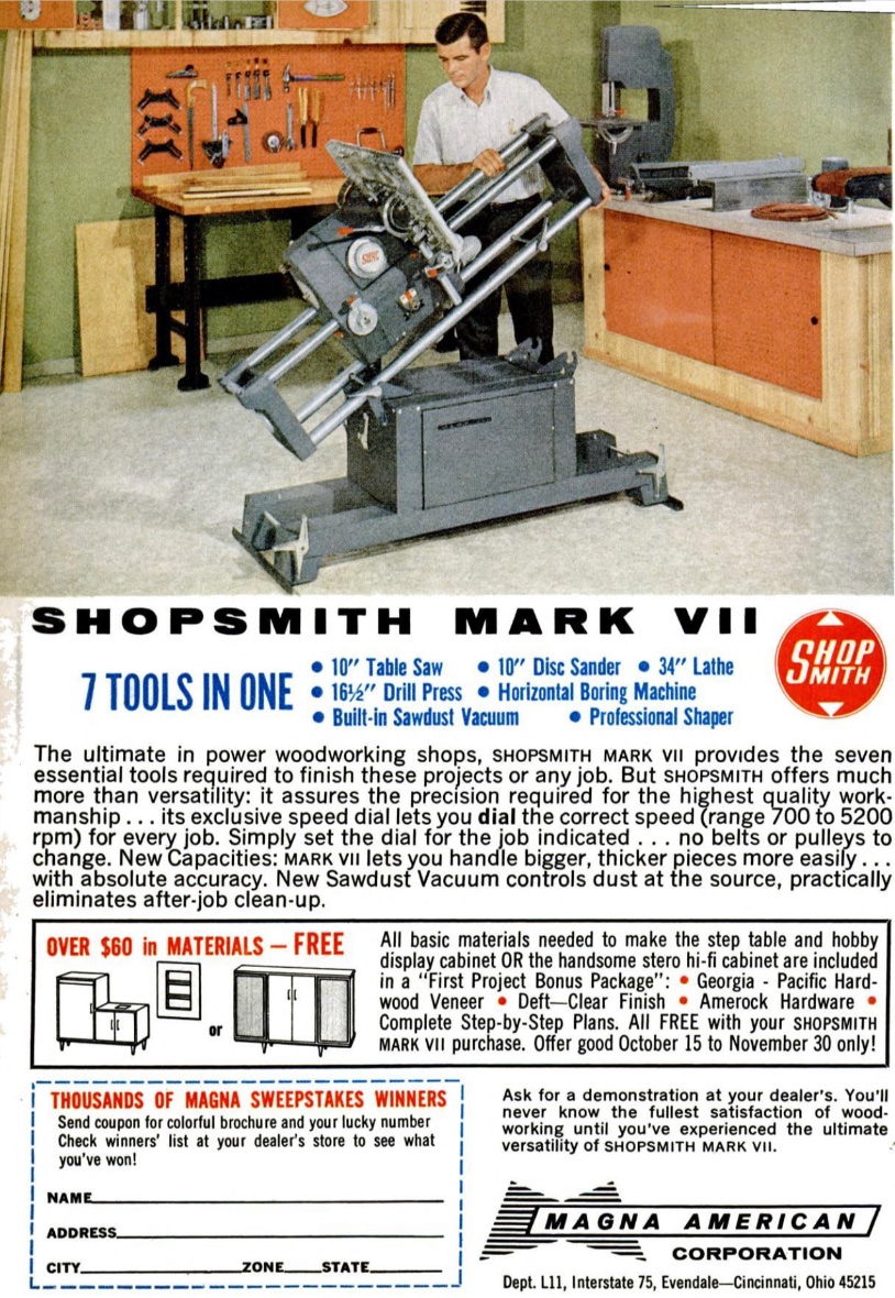 1965 Magna American Shopsmith Mark VII ad