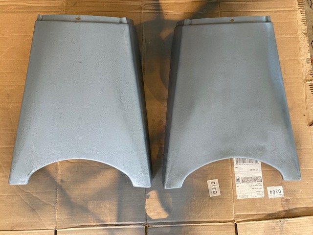 Leg painted in SS Touch-up paint on the right. Leg on the left is painted in Rustoleum primer