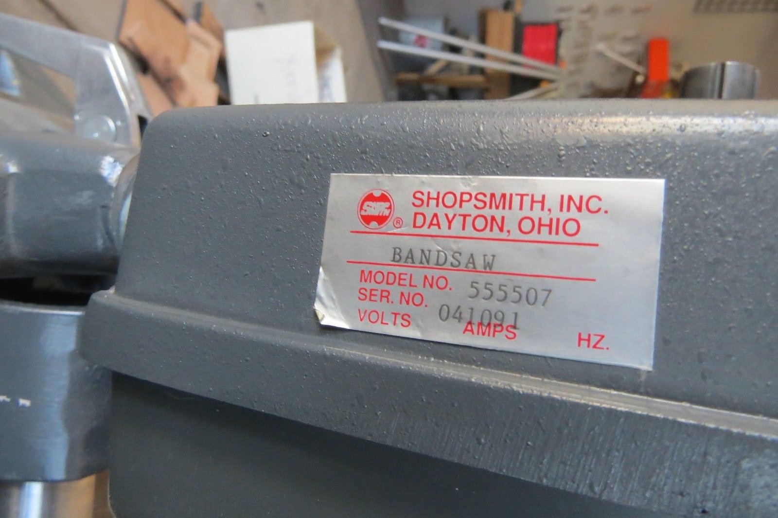 This Bandsaw was made April 10, 1991