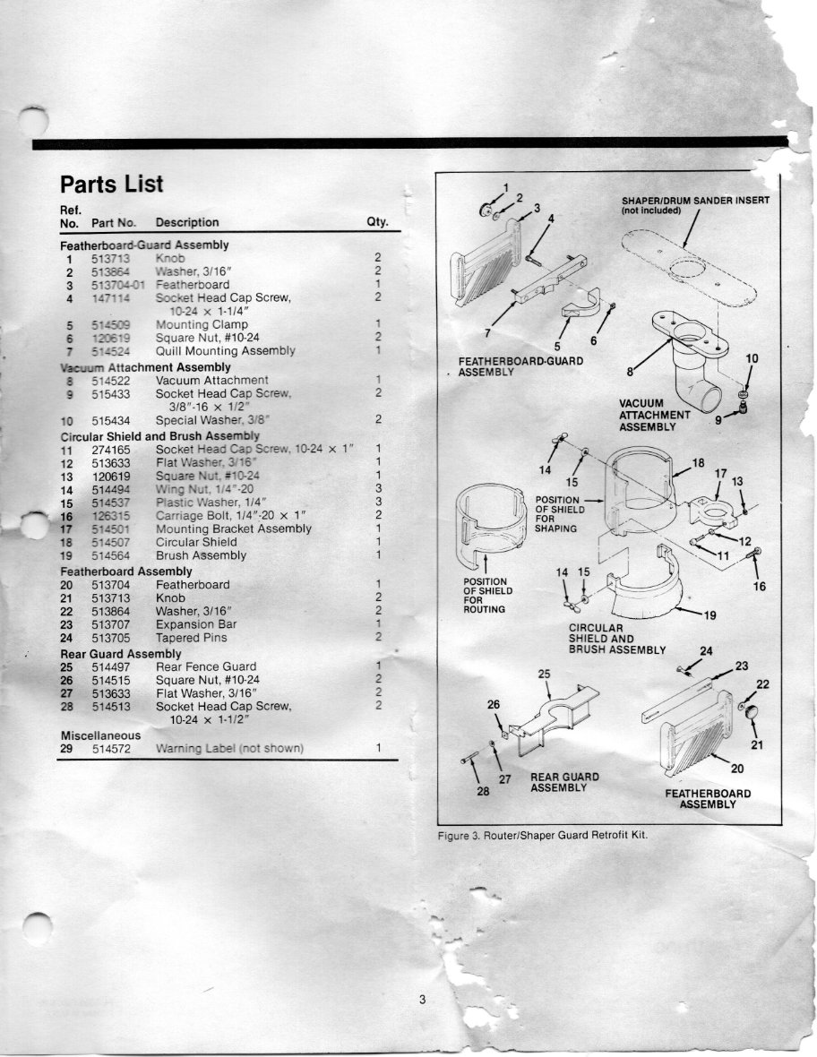 Page 3 - Parts list